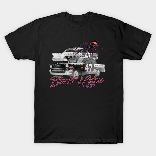 1957 Chevrolet 150 “Black Widow” T-Shirt by AGED Limited